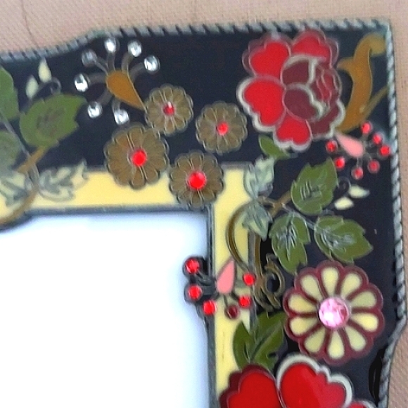 SIXTREES PICTURE FRAME Bejeweled Enameled Garden Design - Picture 4 of 11